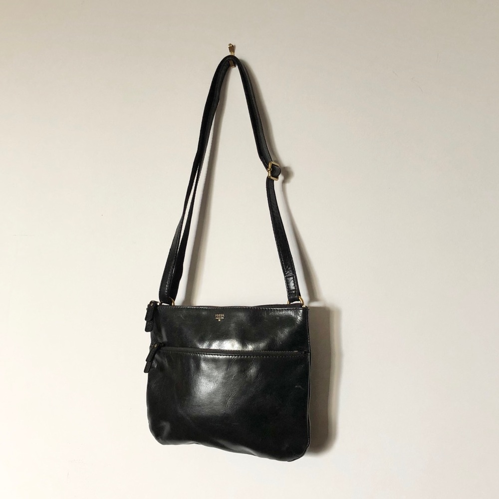 Fossil - Vintage 1954 Black Leather Crossbody Bag